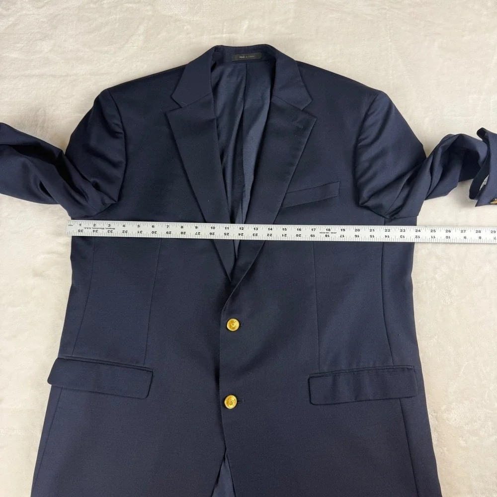 Lauren‎ Ralph Lauren Blazer Mens Navy Blue Gold Crest Button Preppy Old Money